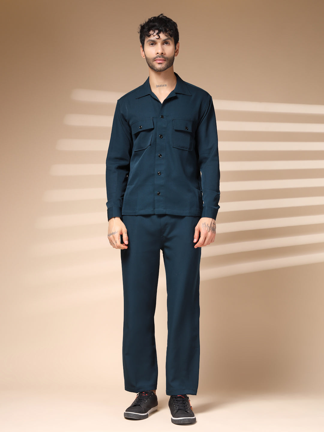 The Blue Buttoned Co-ord – Tailored by Italian Layers®