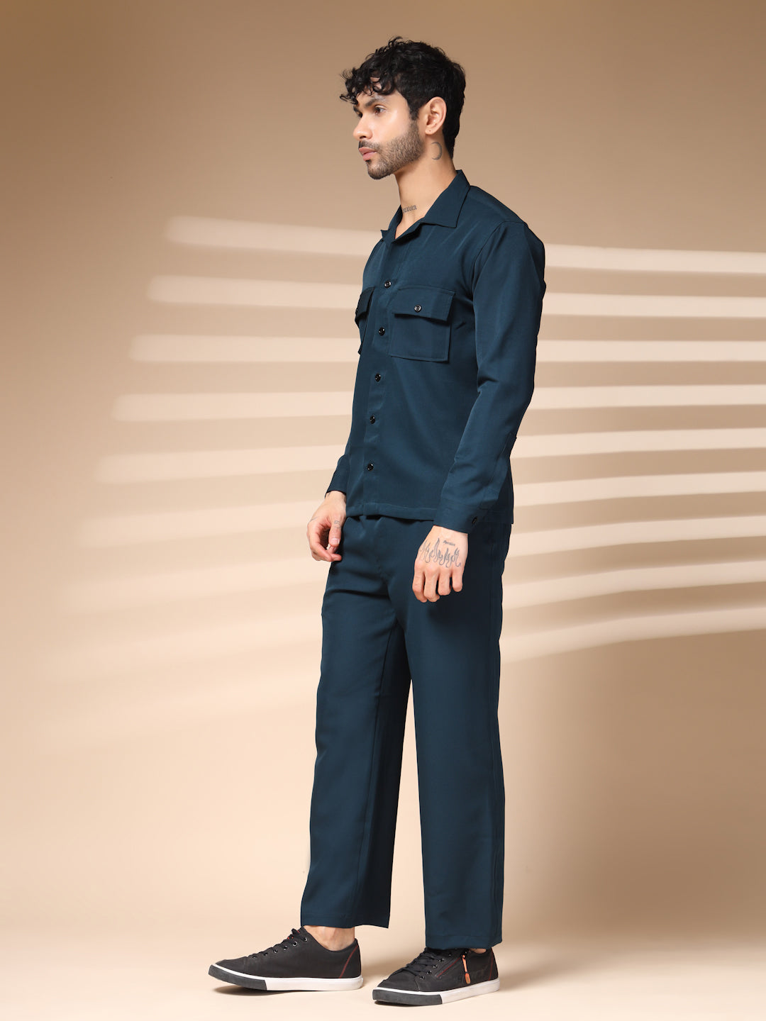 The Blue Buttoned Co-ord – Tailored by Italian Layers®