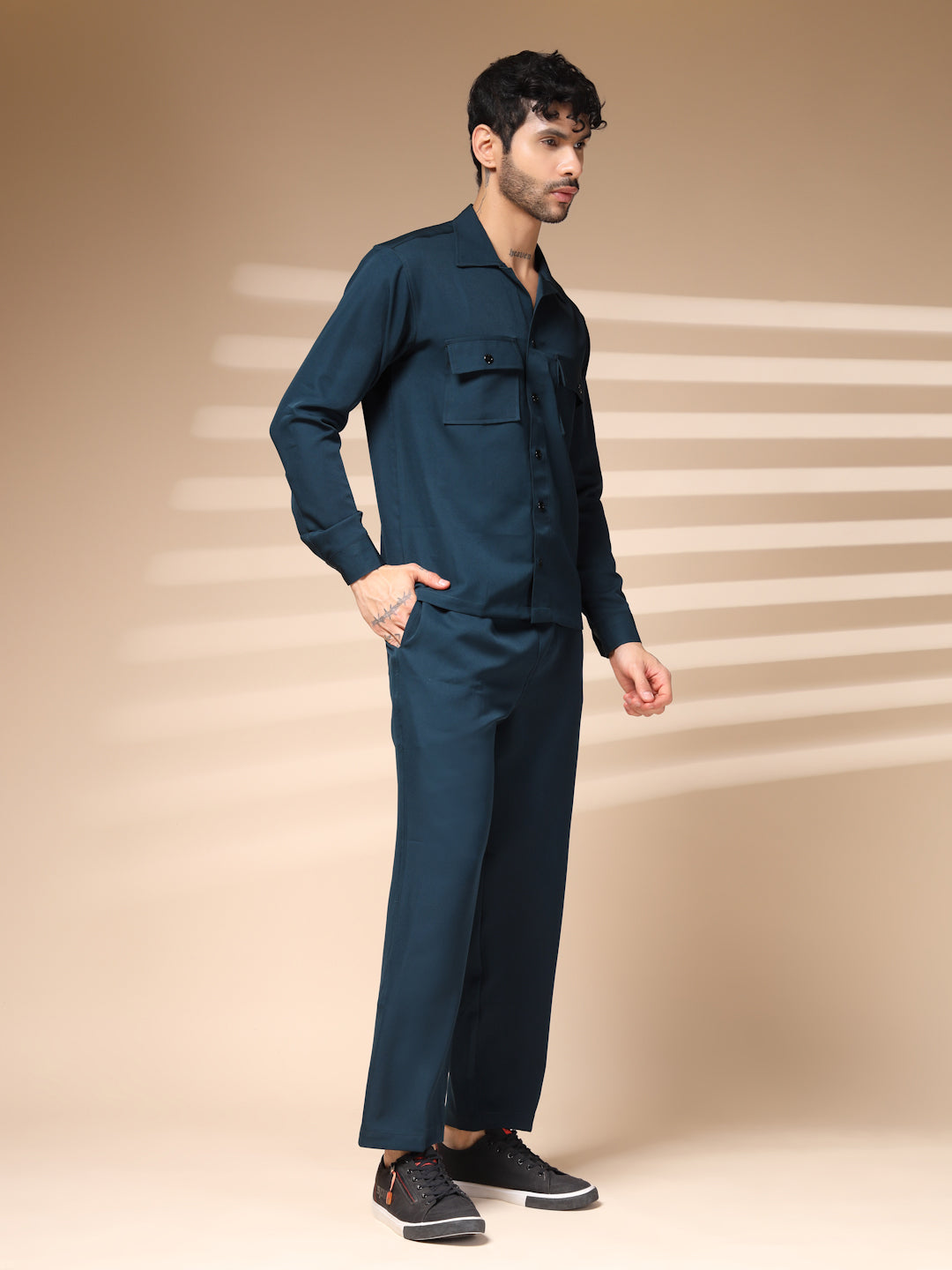 The Blue Buttoned Co-ord – Tailored by Italian Layers®