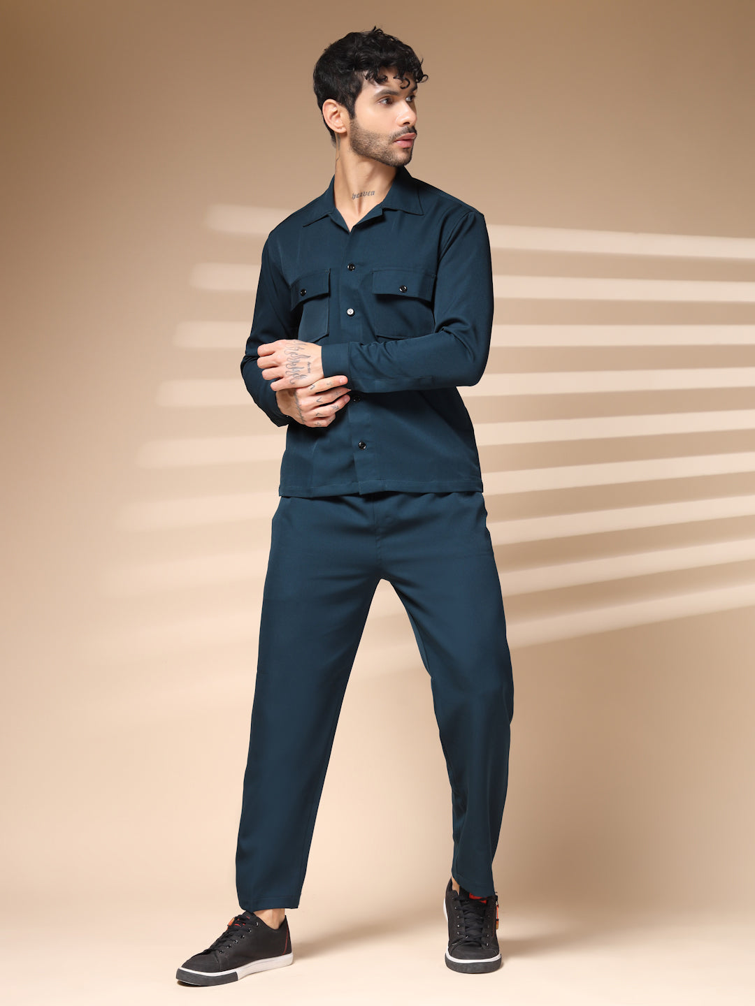 The Blue Buttoned Co-ord – Tailored by Italian Layers®
