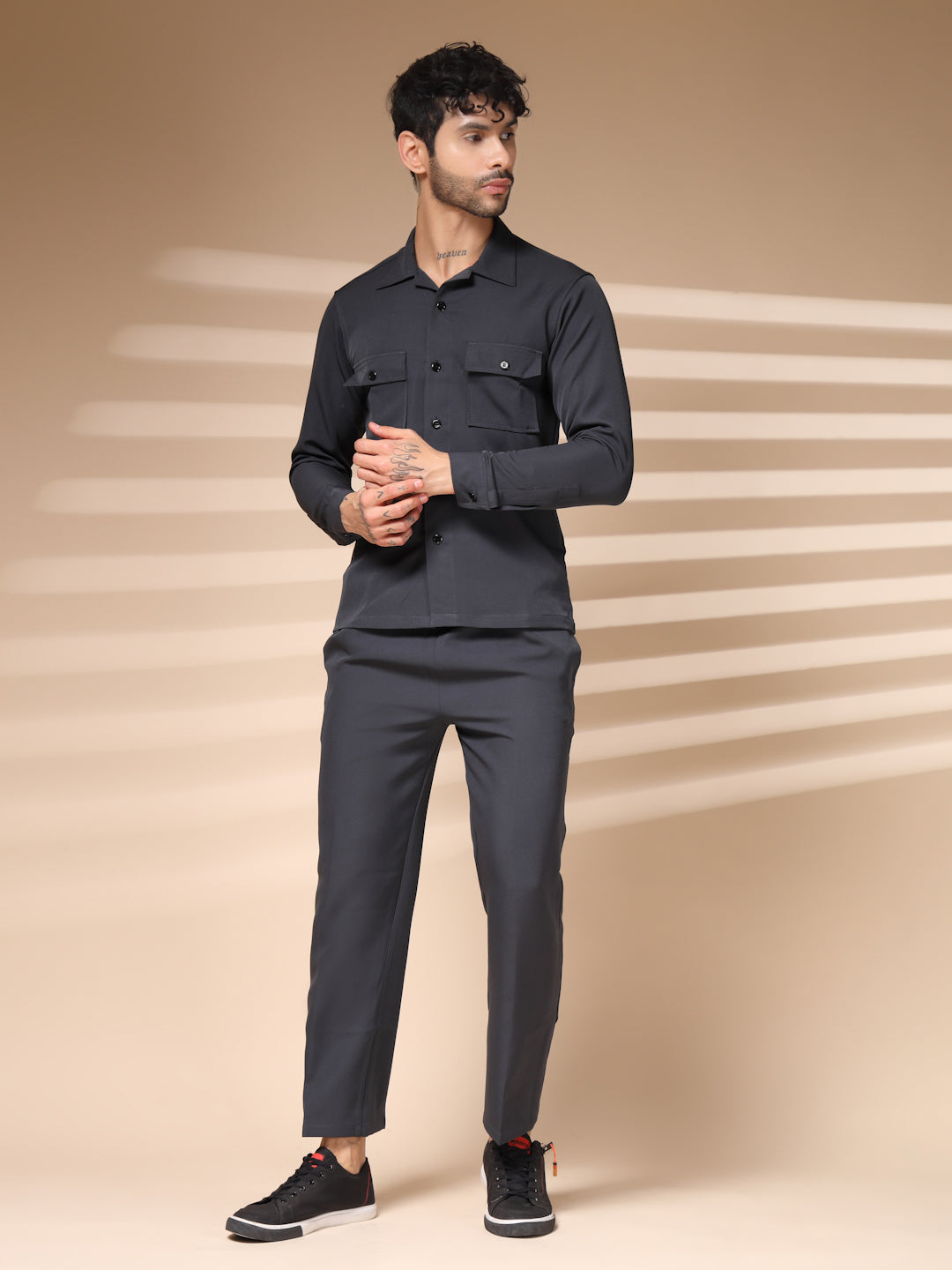 The Grey Buttoned Co-ord – Tailored by Italian Layers®