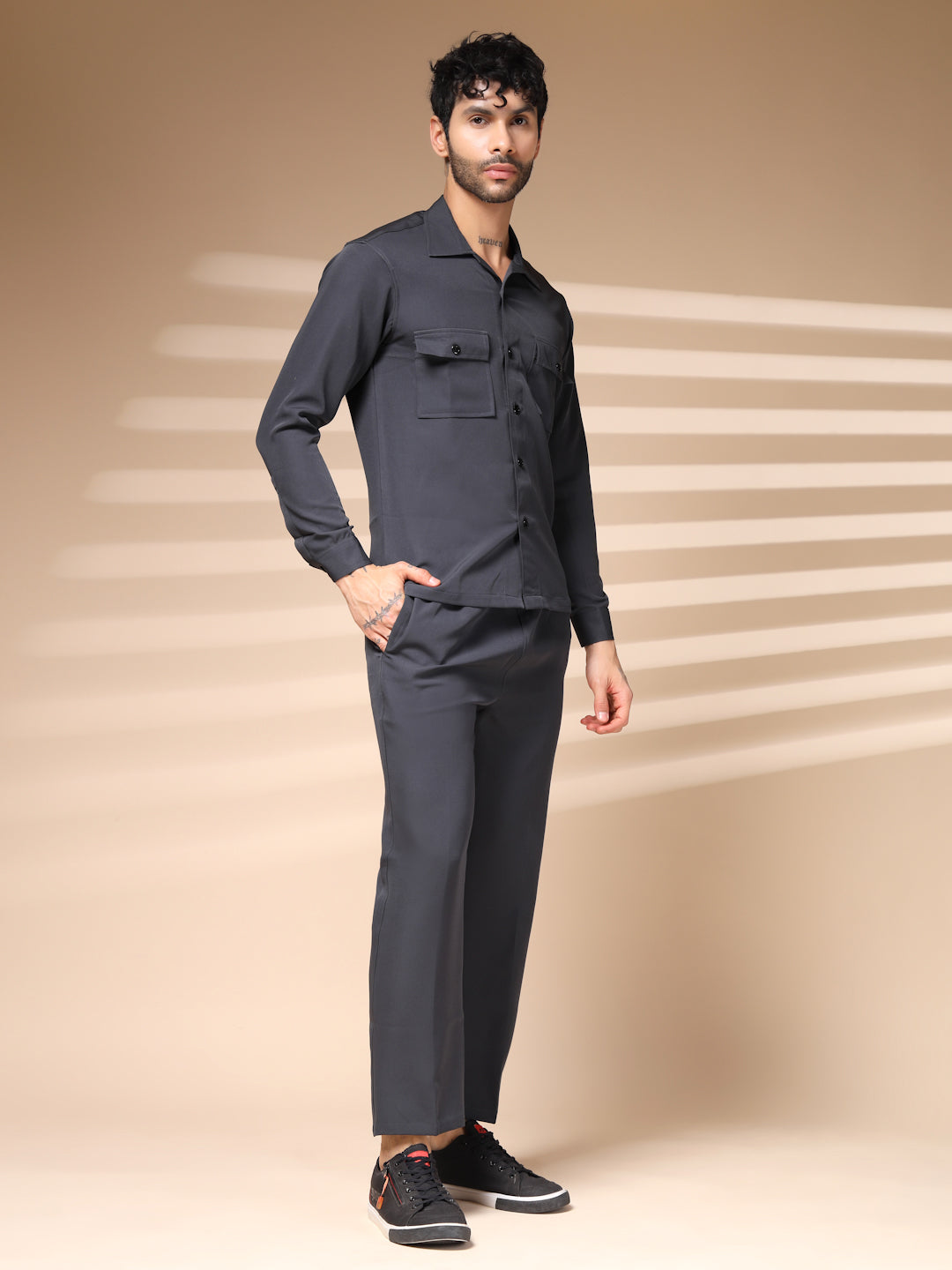The Grey Buttoned Co-ord – Tailored by Italian Layers®