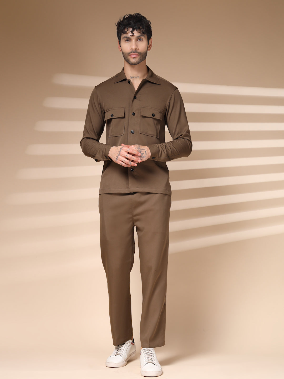The Camel Buttoned Co-ord – Tailored by Italian Layers®