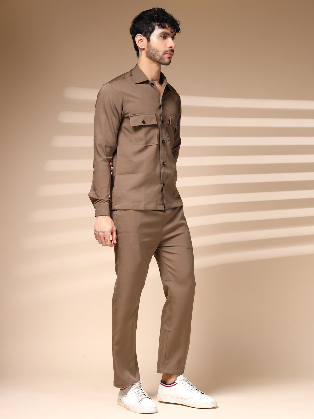 The Camel Buttoned Co-ord – Tailored by Italian Layers®