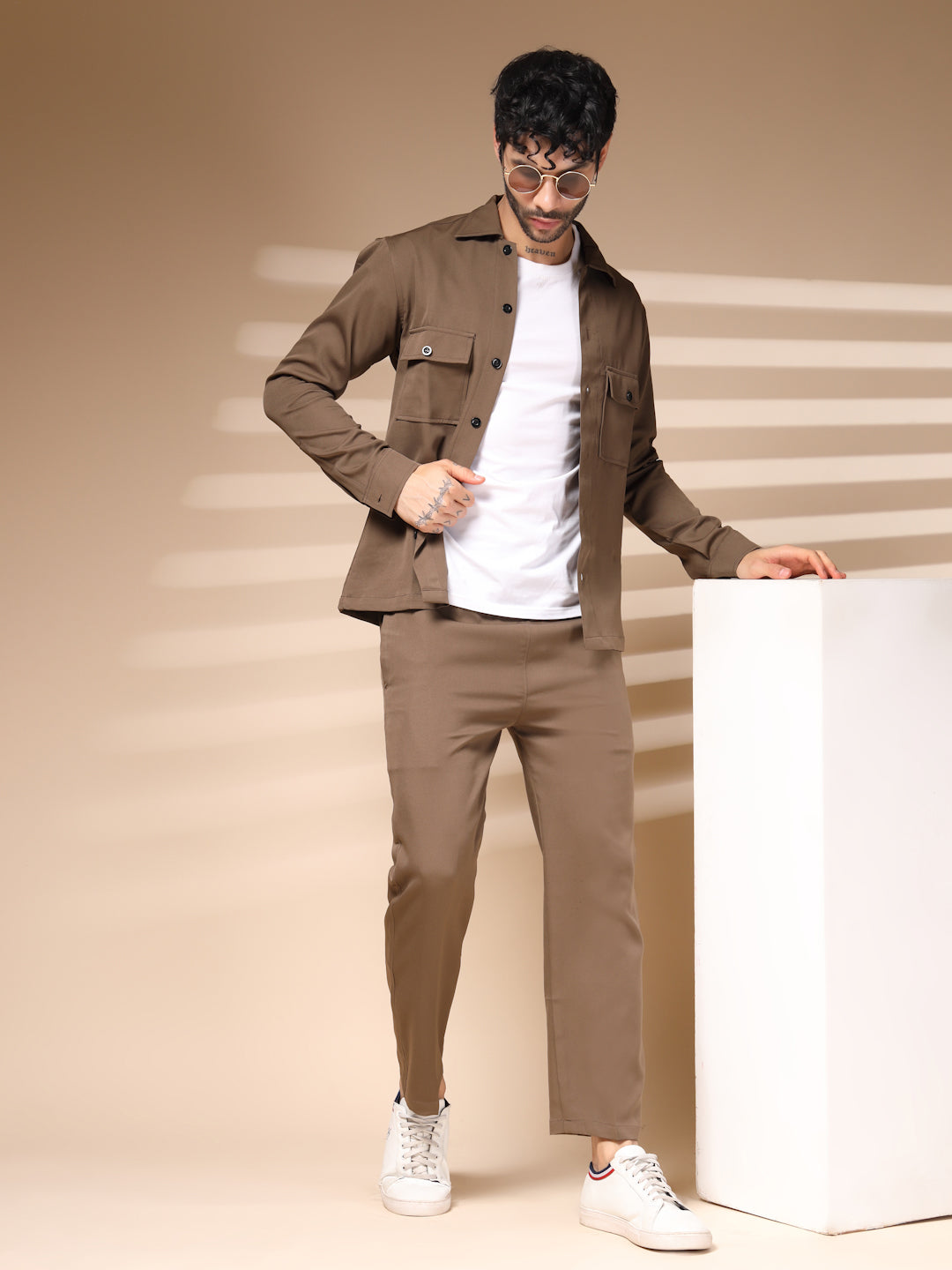 The Camel Buttoned Co-ord – Tailored by Italian Layers®