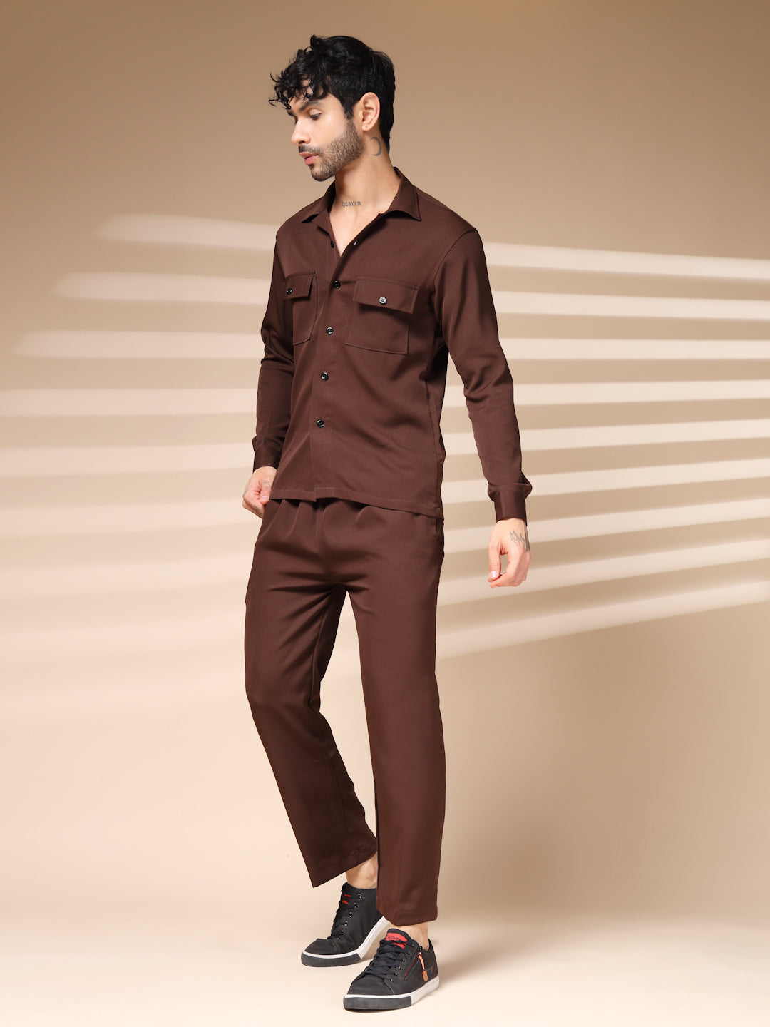 The Brown Buttoned Co-ord – Tailored by Italian Layers®