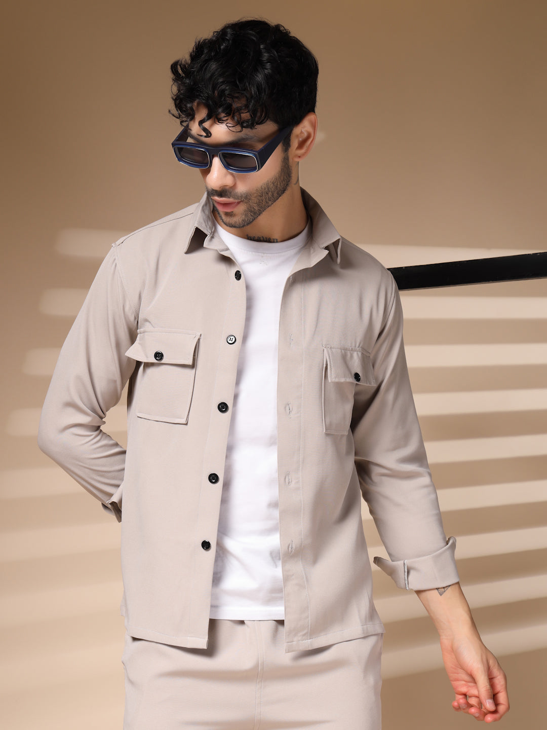 The Beige Buttoned Co-ord – Tailored by Italian Layers®