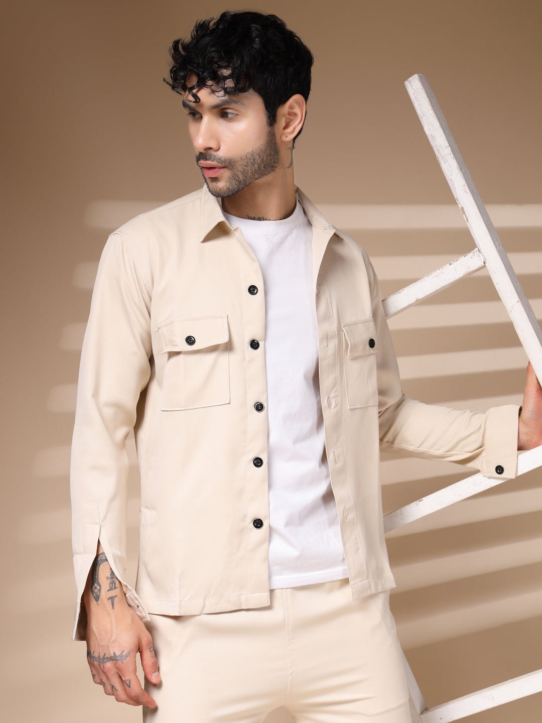 The Cream Buttoned Co-ord – Tailored by Italian Layers®