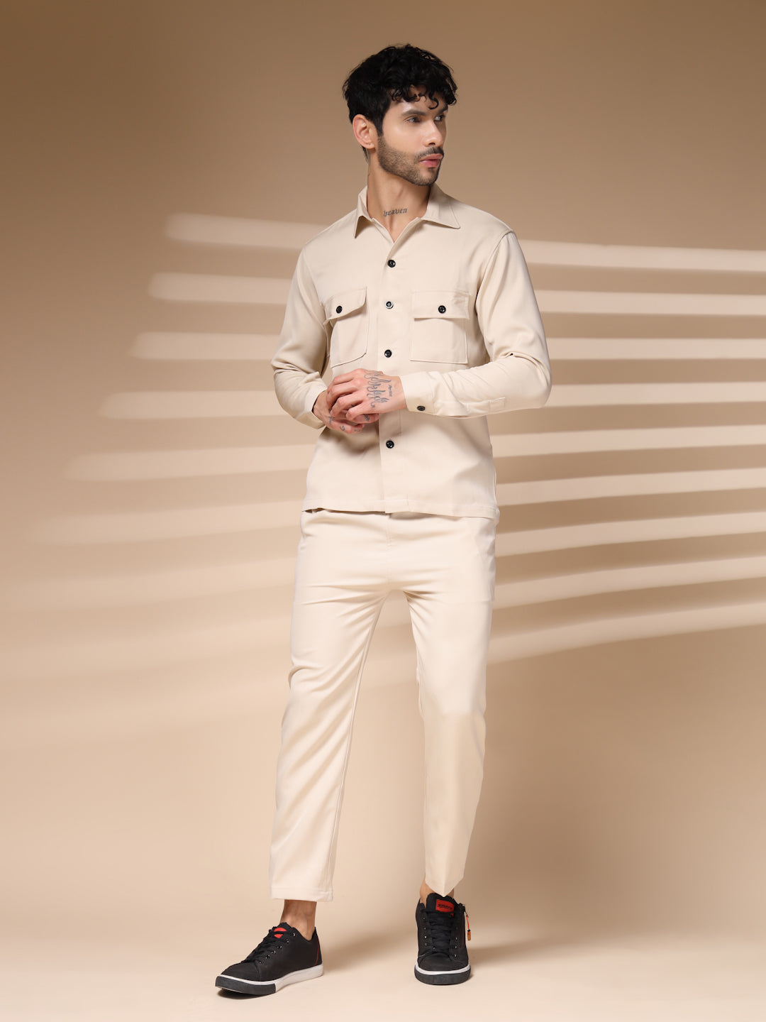 The Cream Buttoned Co-ord – Tailored by Italian Layers®