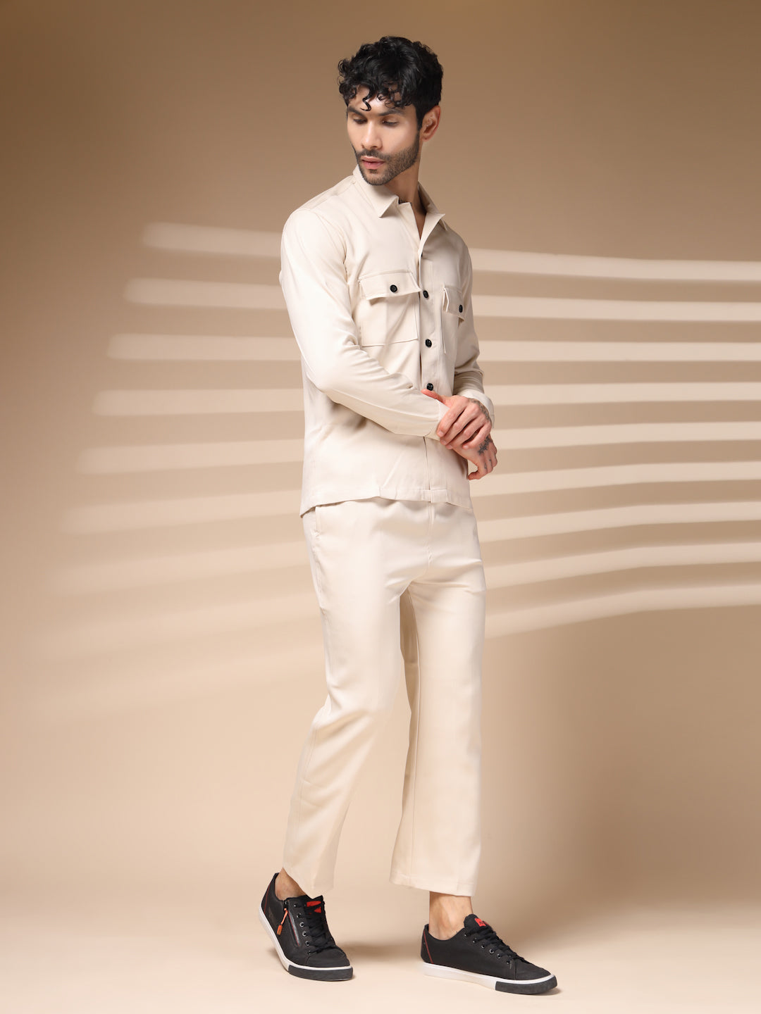 The Cream Buttoned Co-ord – Tailored by Italian Layers®