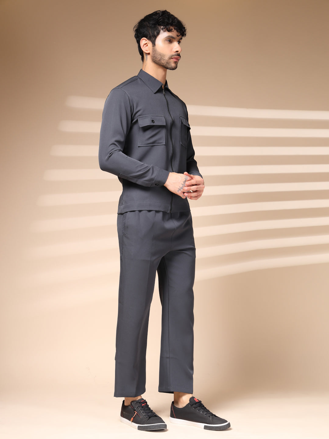 The Elephant Grey Zipper Co-ord – Tailored by Italian Layers®