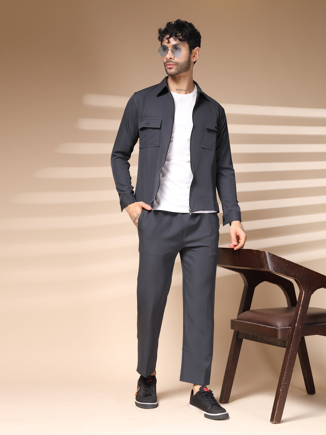 The Elephant Grey Zipper Co-ord – Tailored by Italian Layers®