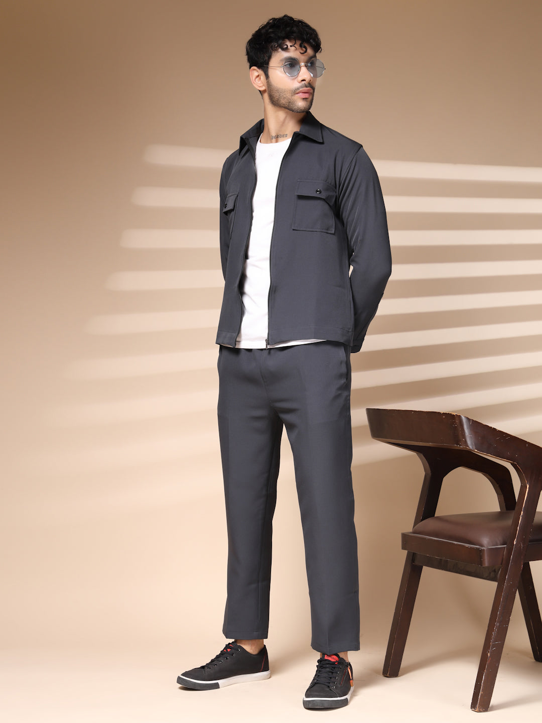 The Elephant Grey Zipper Co-ord – Tailored by Italian Layers®
