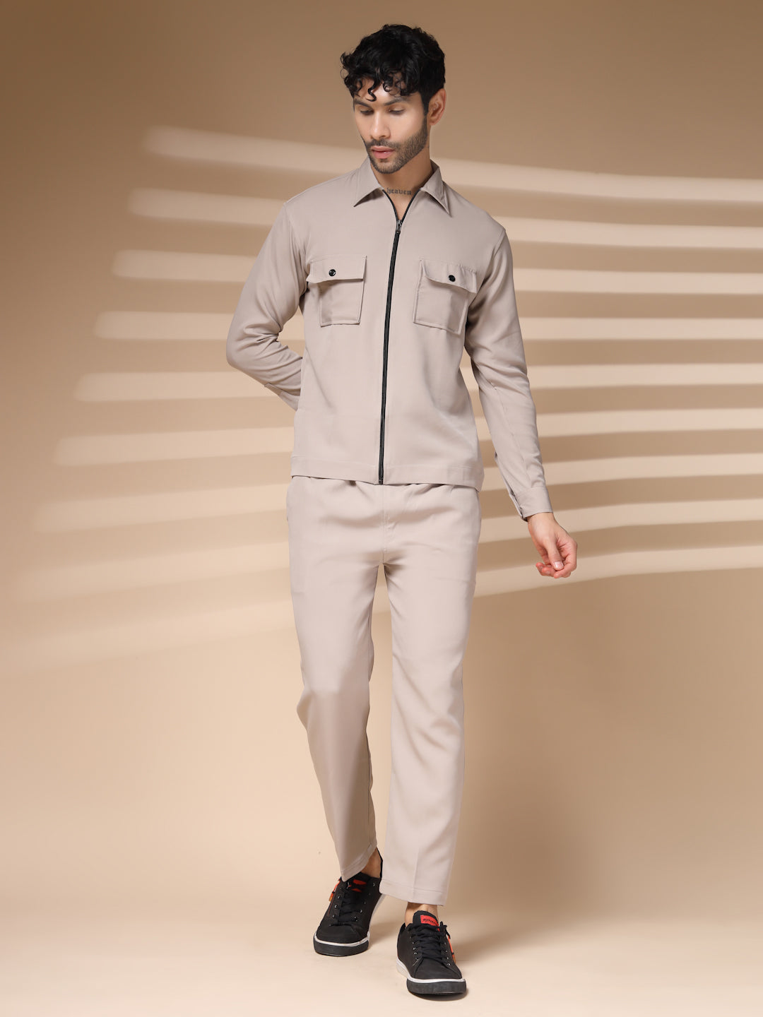 The Beige Zipper Co-ord – Tailored by Italian Layers®