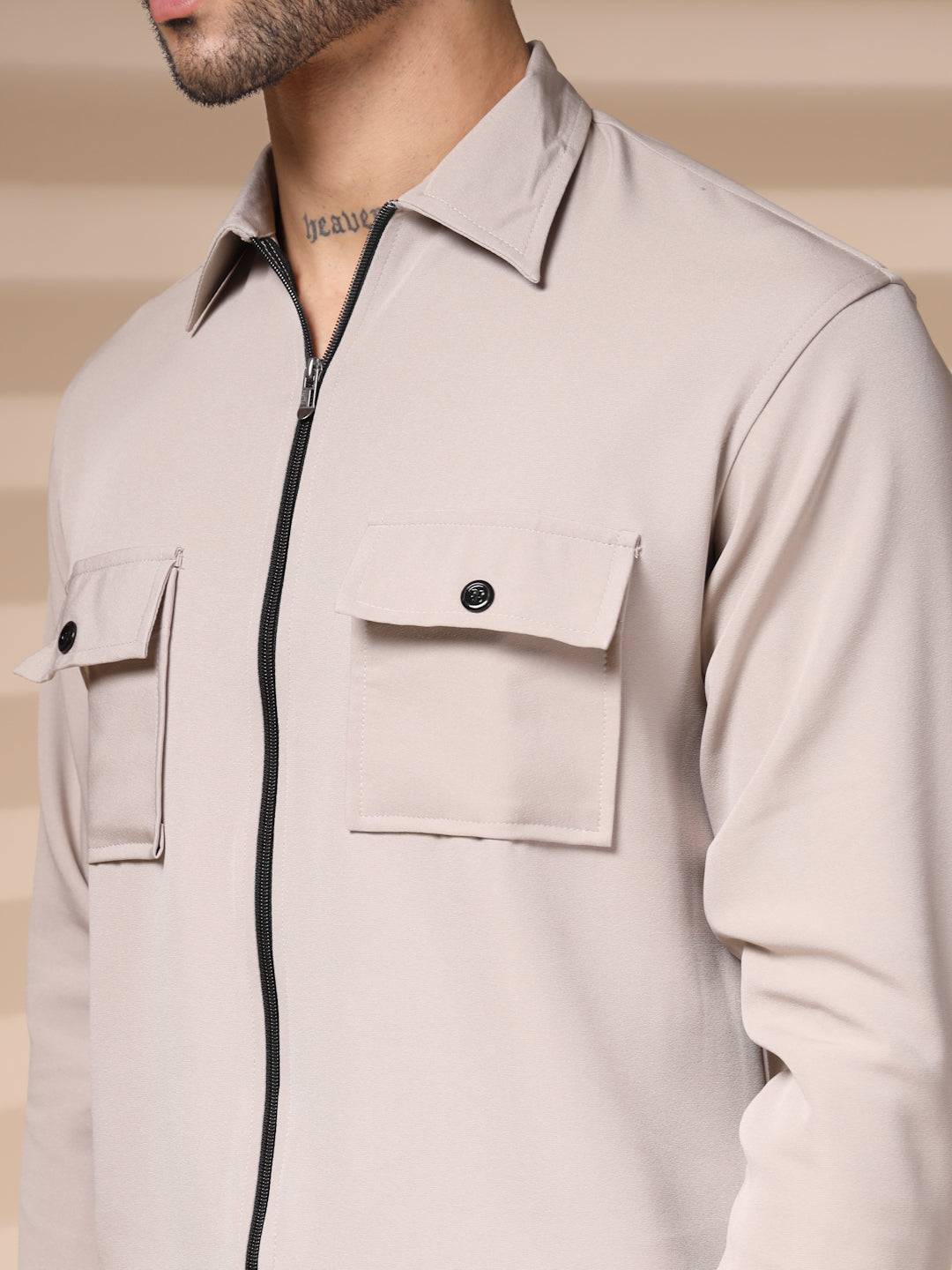 The Beige Zipper Co-ord – Tailored by Italian Layers®