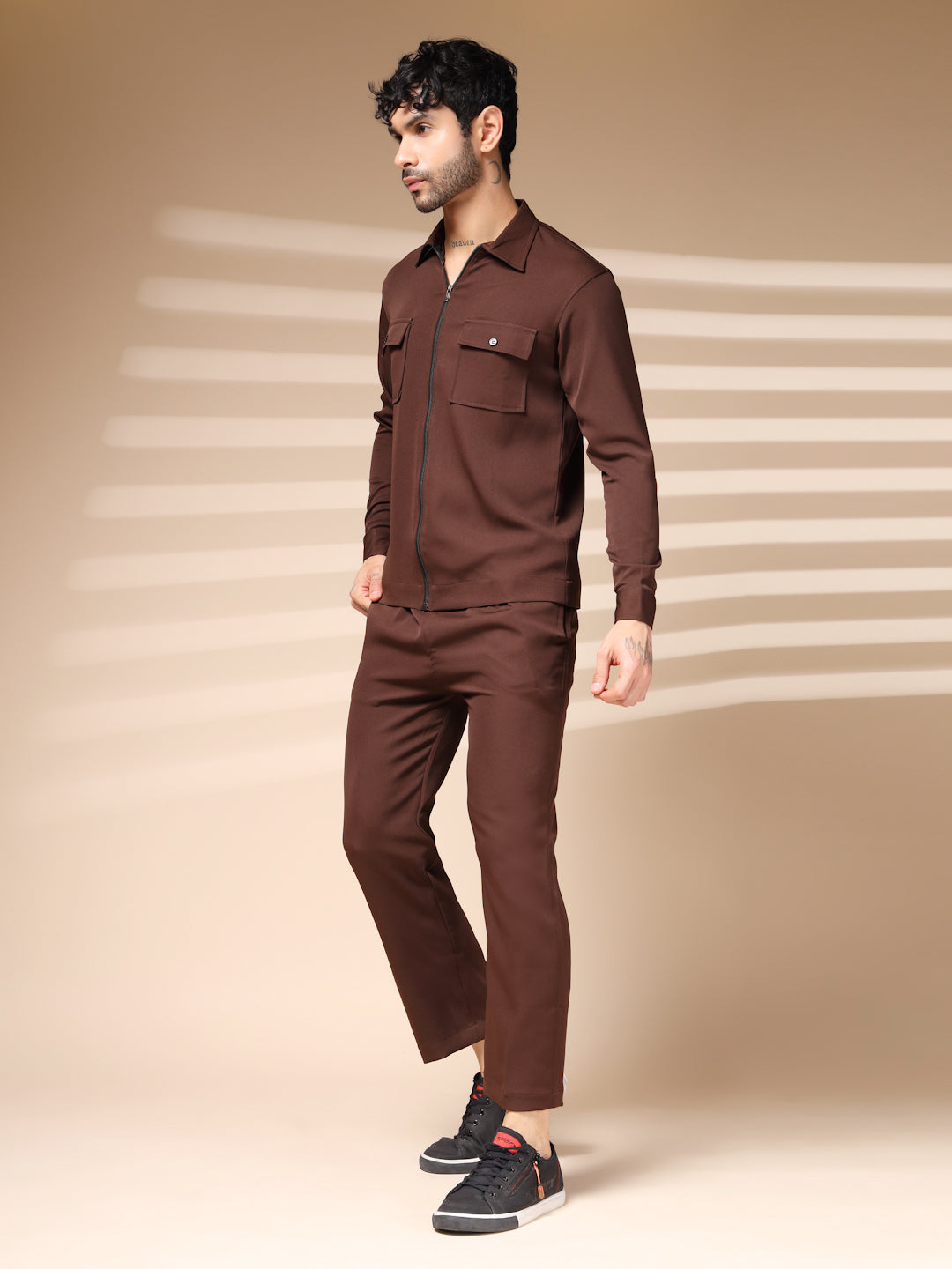 The Brown Zipper Co-ord – Tailored by Italian Layers®
