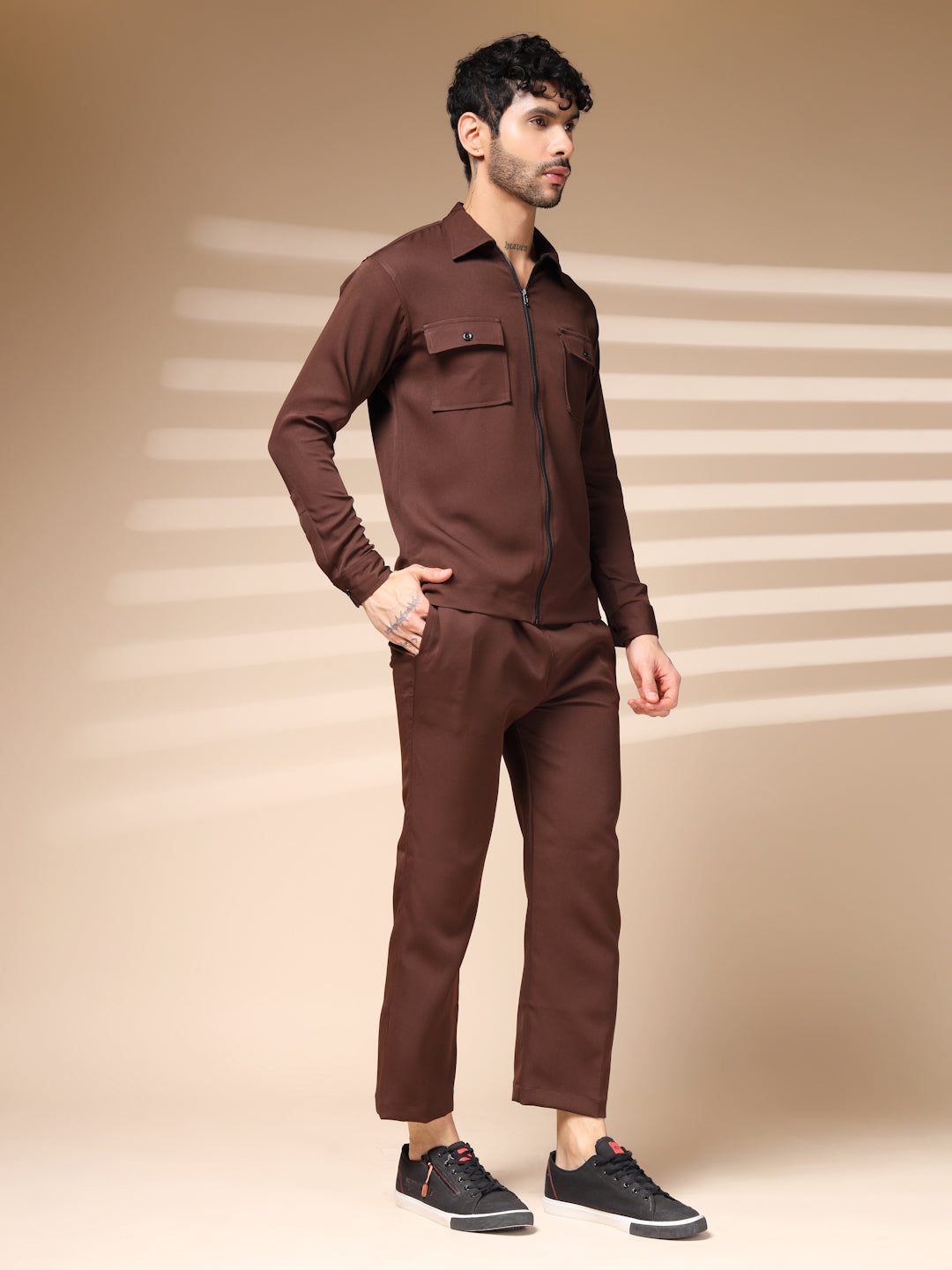 The Brown Zipper Co-ord – Tailored by Italian Layers®