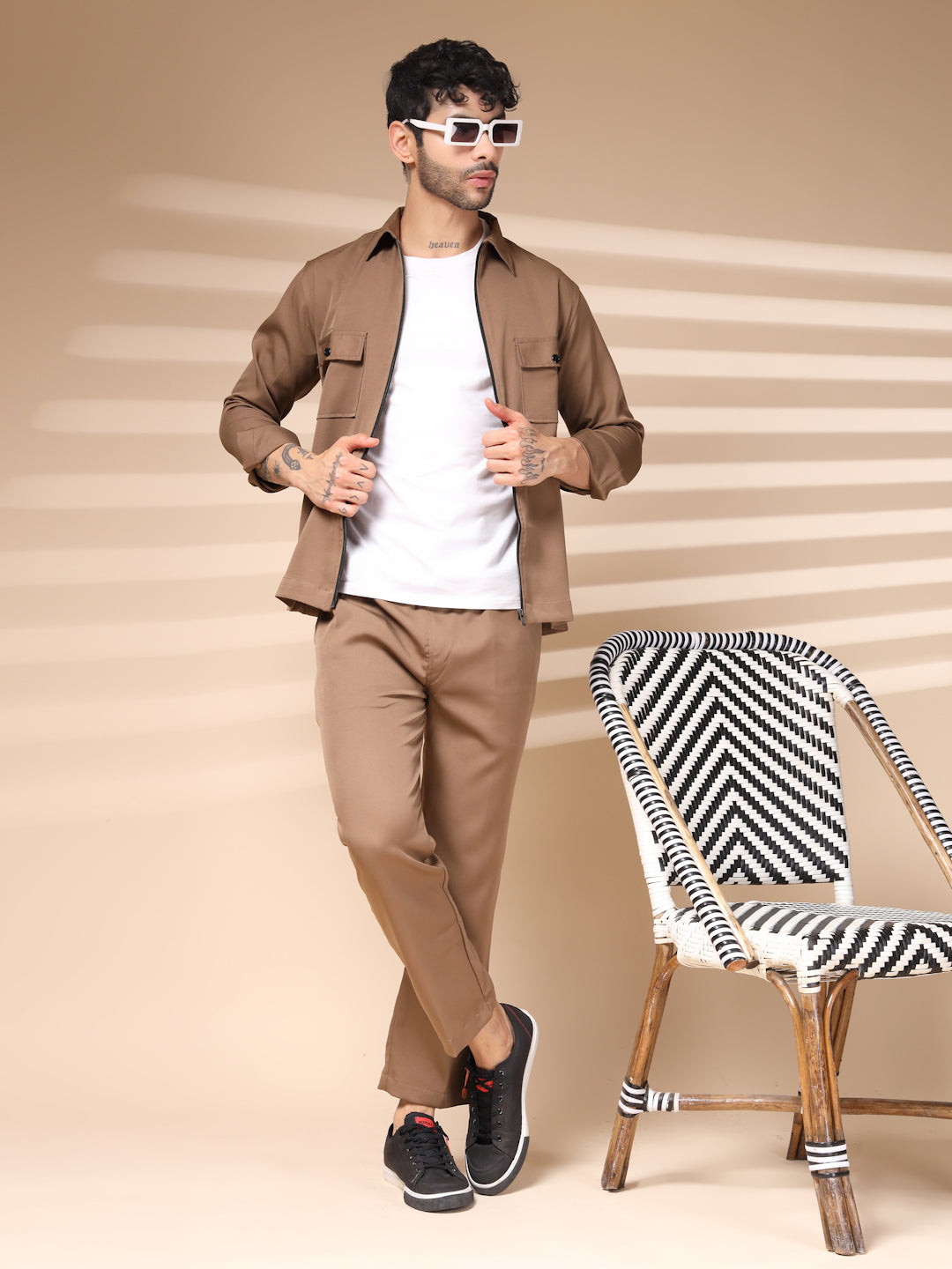 The Camel Zipper Co-ord – Tailored by Italian Layers®
