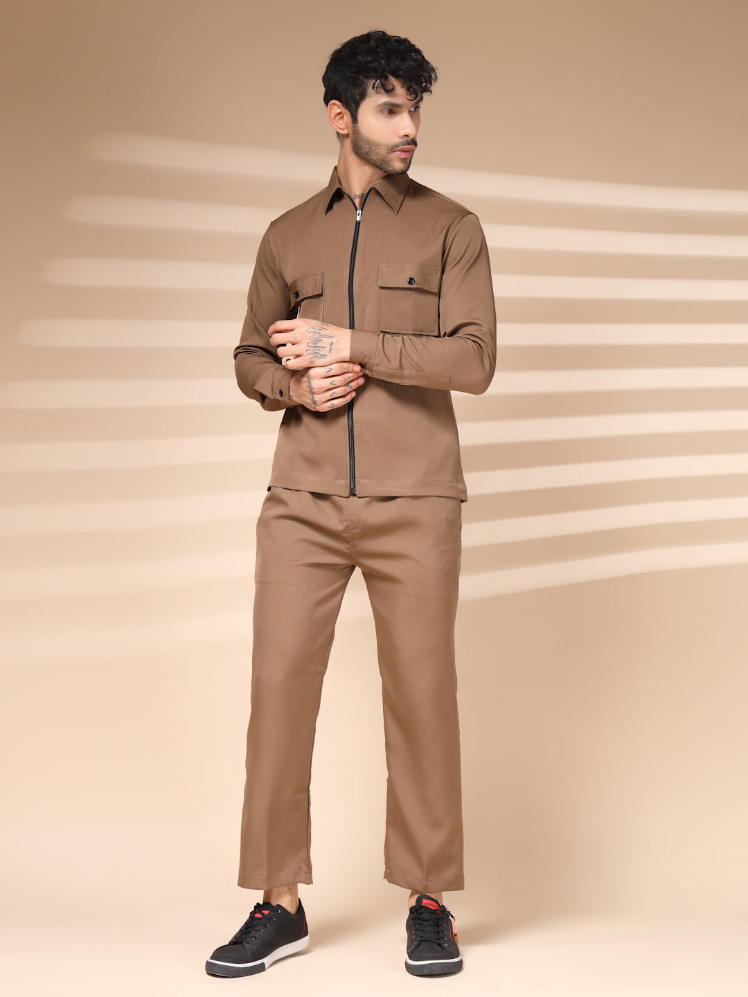 The Camel Zipper Co-ord – Tailored by Italian Layers®