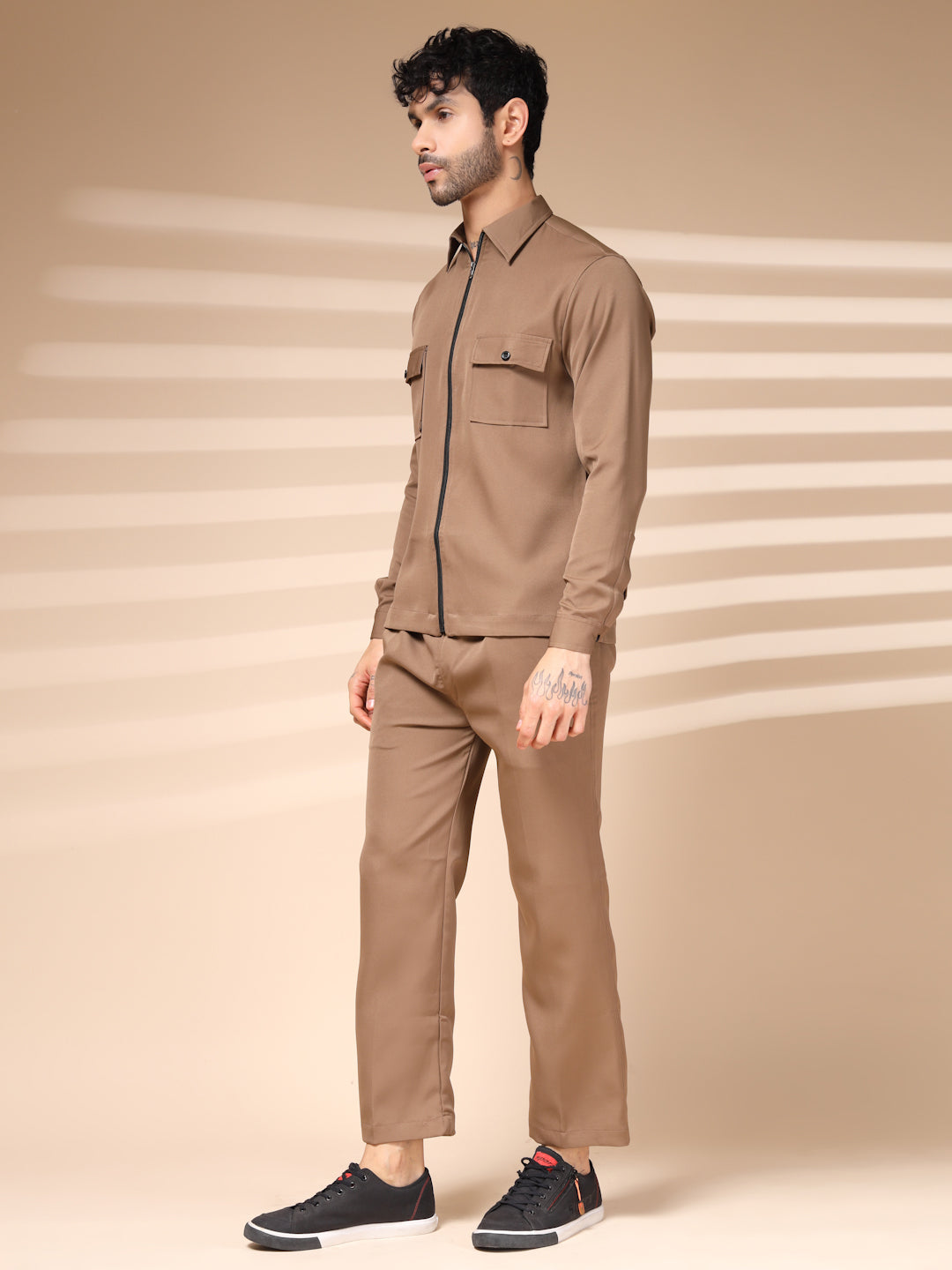 The Camel Zipper Co-ord – Tailored by Italian Layers®