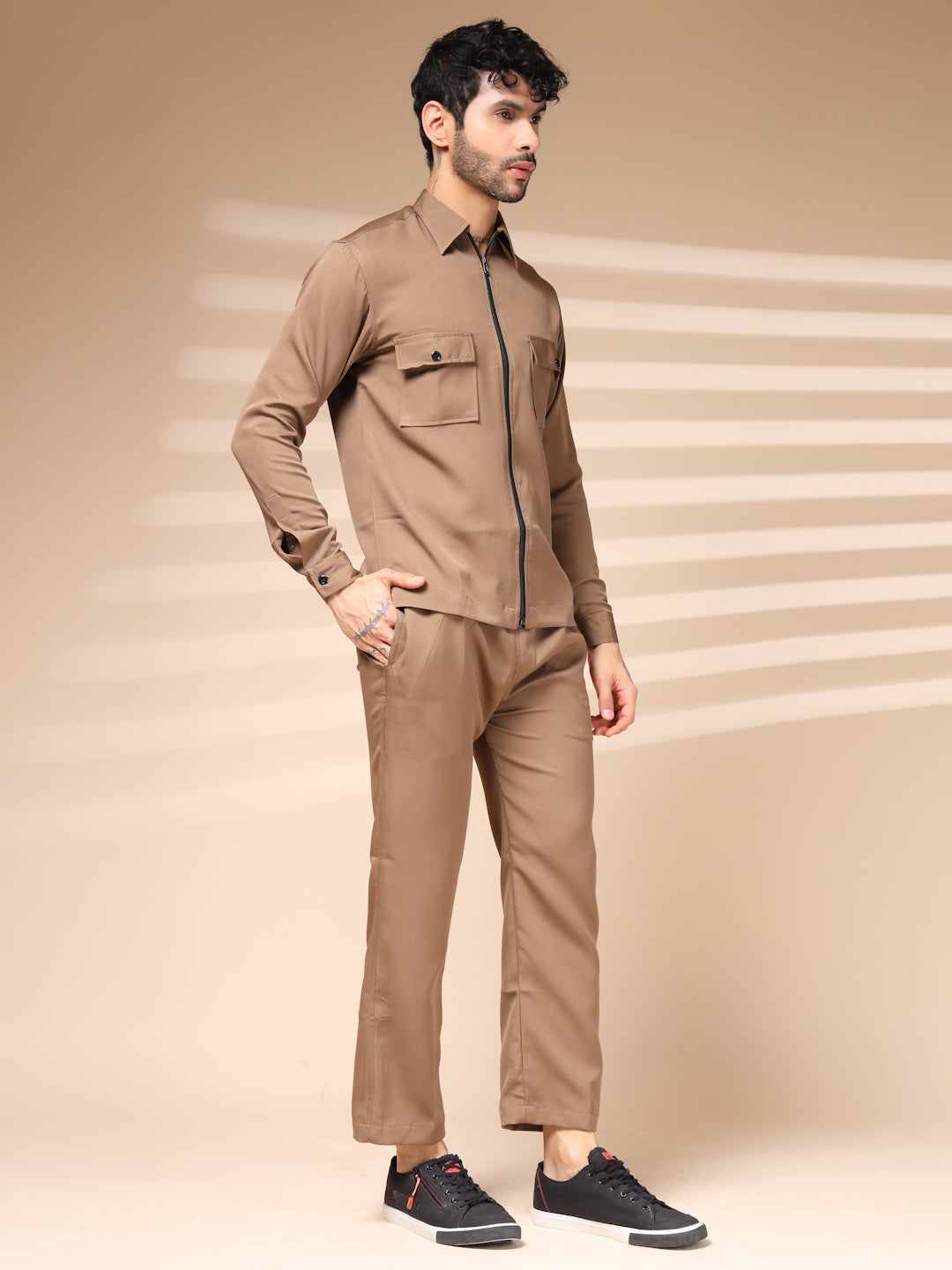 The Camel Zipper Co-ord – Tailored by Italian Layers®