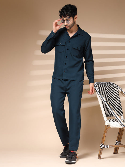 The Blue Buttoned Co-ord – Tailored by Italian Layers®