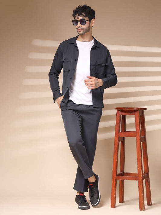 The Grey Buttoned Co-ord – Tailored by Italian Layers®