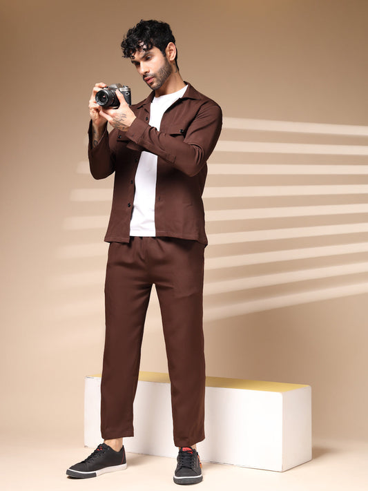 The Brown Buttoned Co-ord – Tailored by Italian Layers®