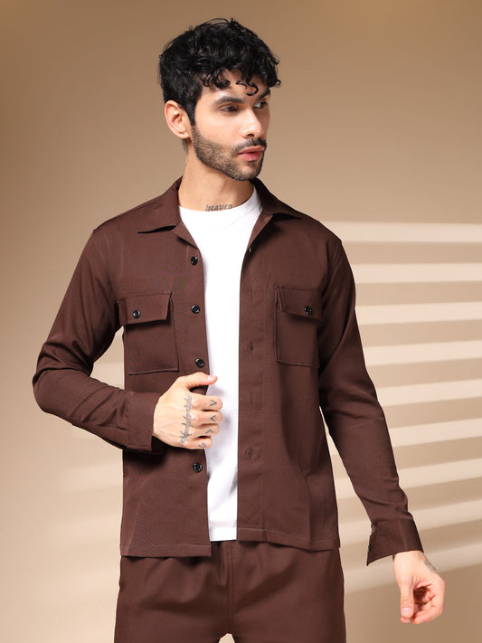 The Brown Buttoned Co-ord – Tailored by Italian Layers®