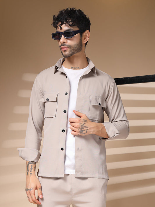 The Beige Buttoned Co-ord – Tailored by Italian Layers®
