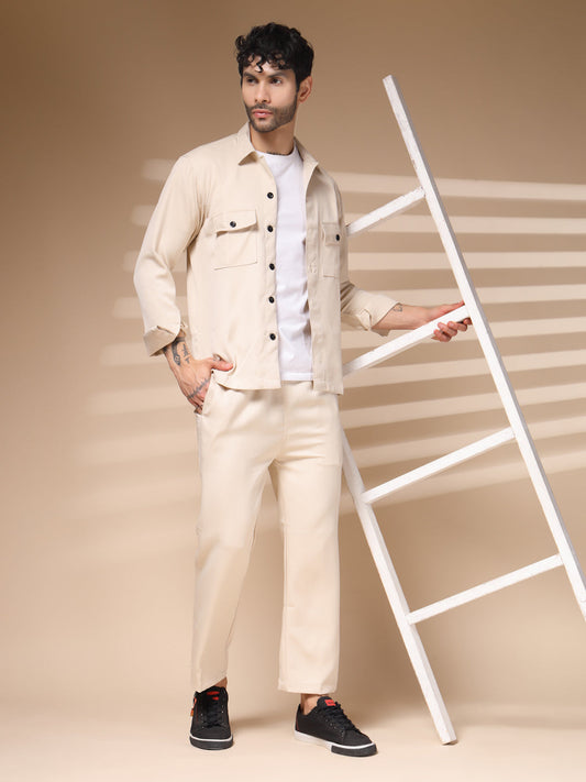 The Cream Buttoned Co-ord – Tailored by Italian Layers®