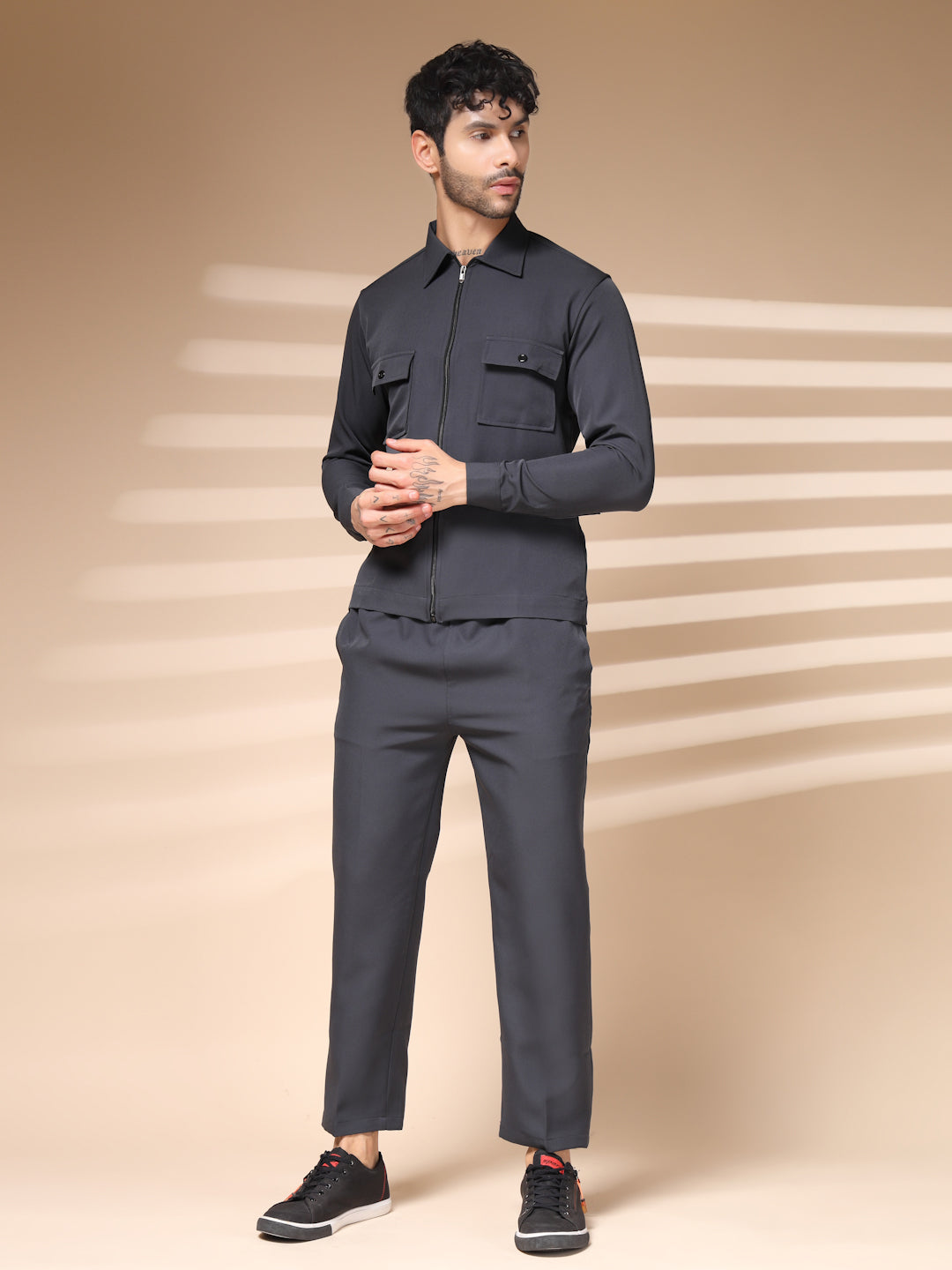 The Elephant Grey Zipper Co-ord – Tailored by Italian Layers®