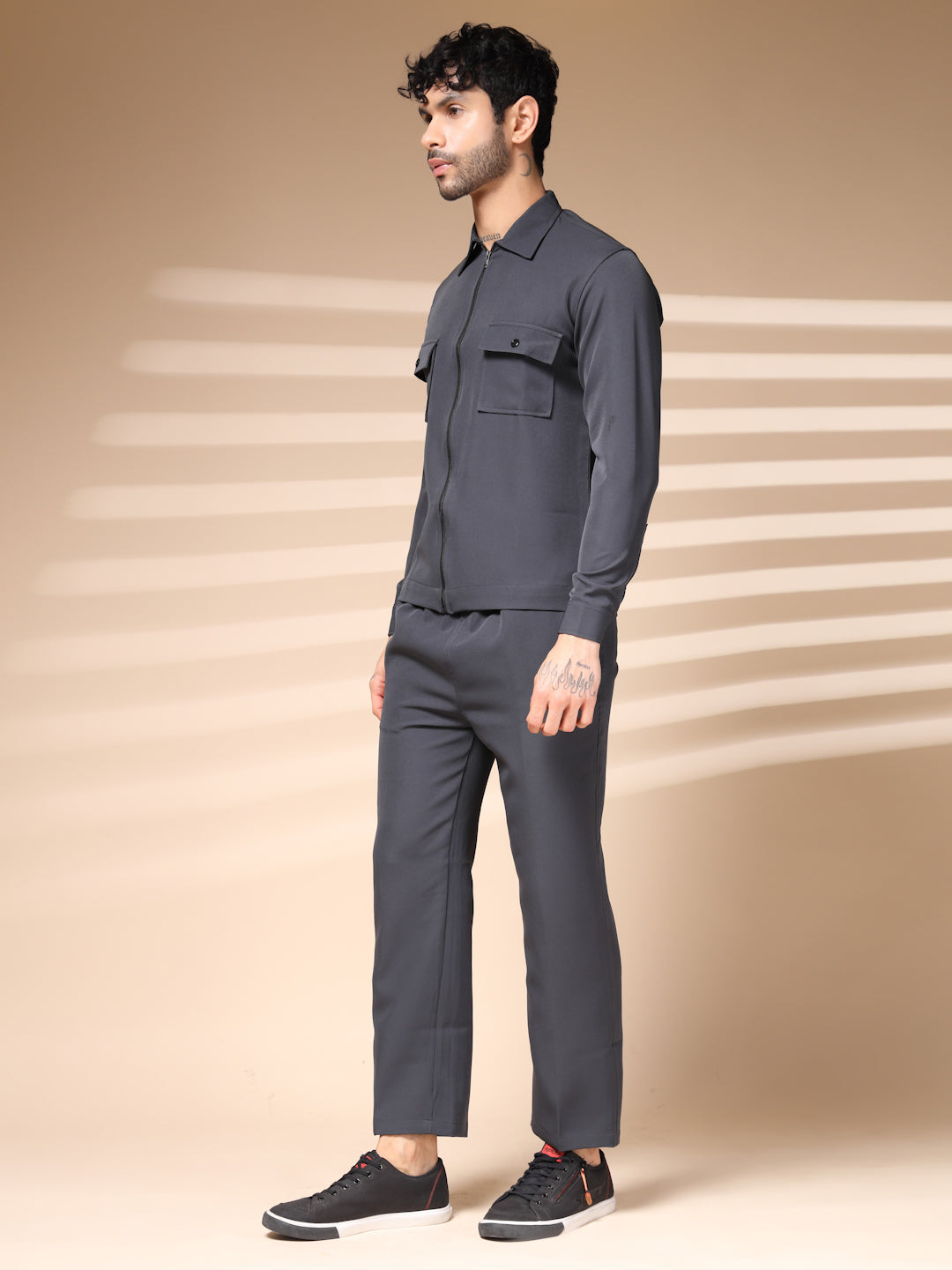 The Elephant Grey Zipper Co-ord – Tailored by Italian Layers®