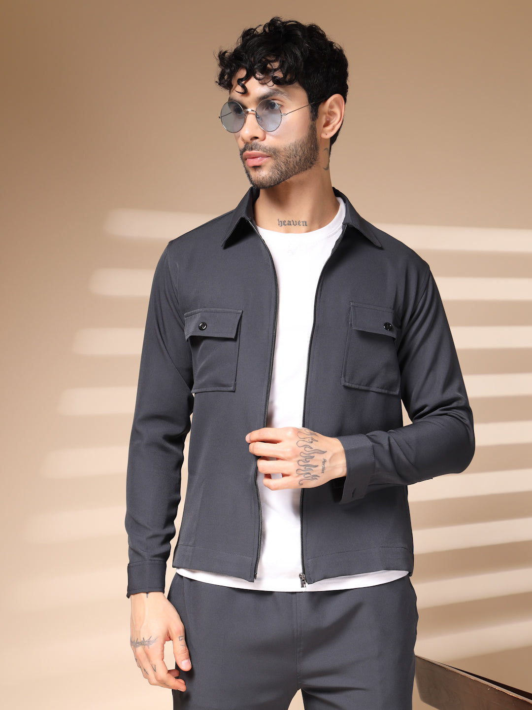 The Elephant Grey Zipper Co-ord – Tailored by Italian Layers®