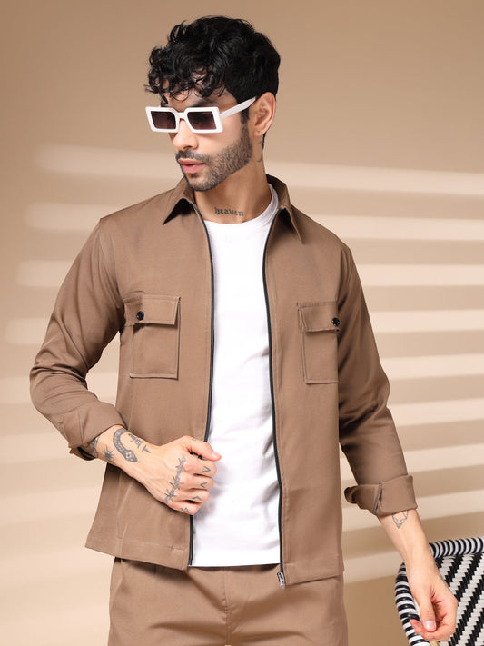 The Camel Zipper Co-ord – Tailored by Italian Layers®